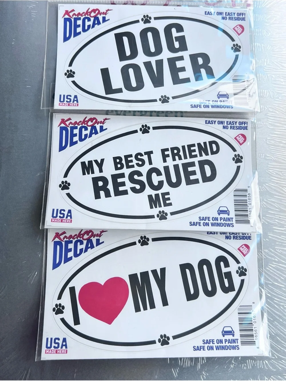 Dog Lover Black and White Decal Sticker -3 pack